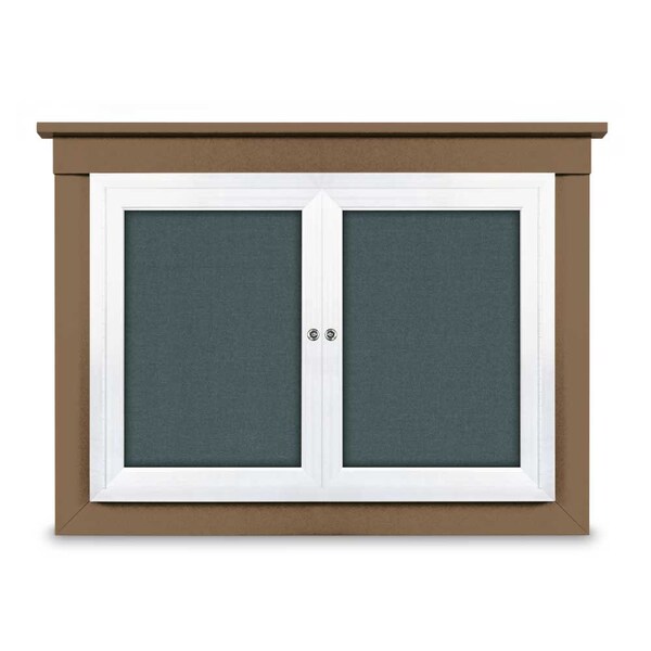 18"x24" 1-Door Enclosed Letterboard, Header, White Vinyl/Cherry